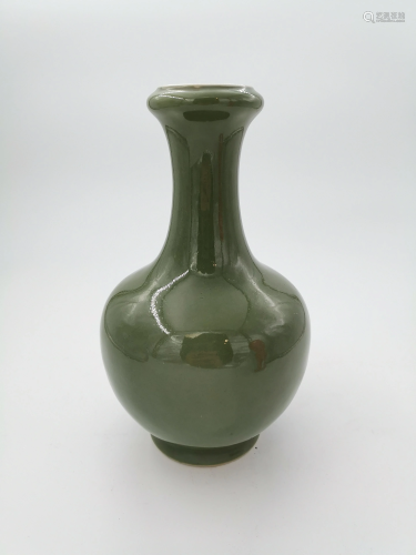 Chinese Olive Green Glazed Vase, Qing