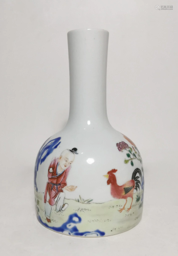 Chinese Famille Rose 'Boy' Vase, Late Qing/Republic