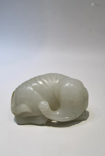 Chinese White Jade Elephant, Qing