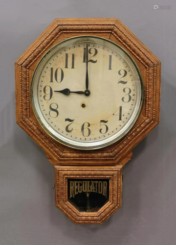 Oak Cased Wall Clock, Circa 1900s