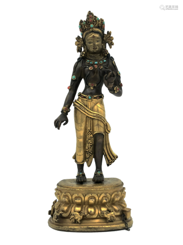 Tibetan/Nepalese Copper Alloy Buddhist Statue