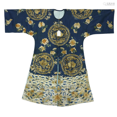 A Chinese Embroidered Lady's Informal Robe, Qing