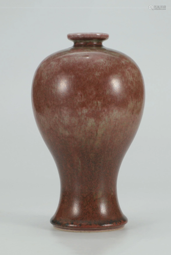 Chinese Red Glaze Vase, Qing Dynasty