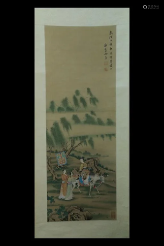 Chinese Ink Color Scroll Painting