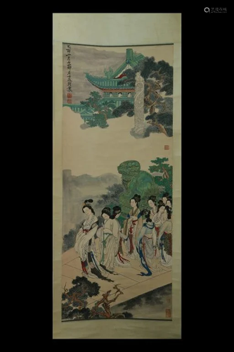 Chinese Ink Color Scroll Painting