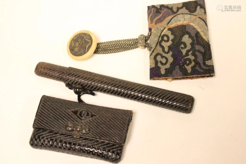 Two Japanese Tobacco Pouch