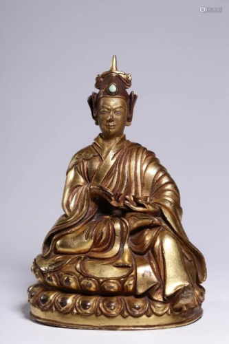 Qing Chinese Gilt Bronze Buddha