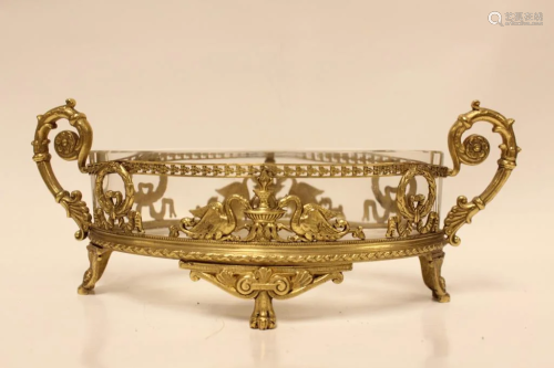 Fine Crystal and Bronze 19th.C Small Centerpiece