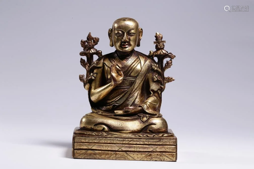 Qing Chinese Gilt Bronze Buddha