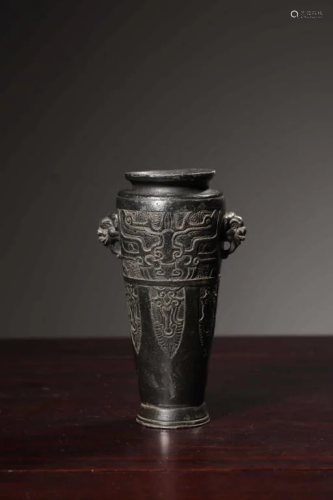 Qing Chinese Pewter Vase