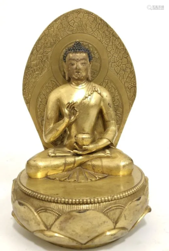 Chinese Gilt Bronze Sakyamuni