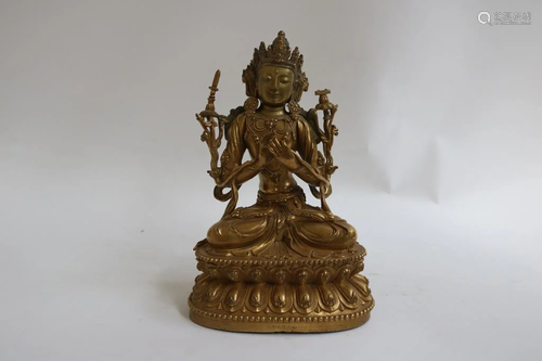 Chinese Gilt Bronze Buddha