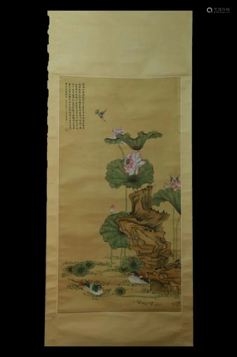 Chinese Ink Color Scroll Painting