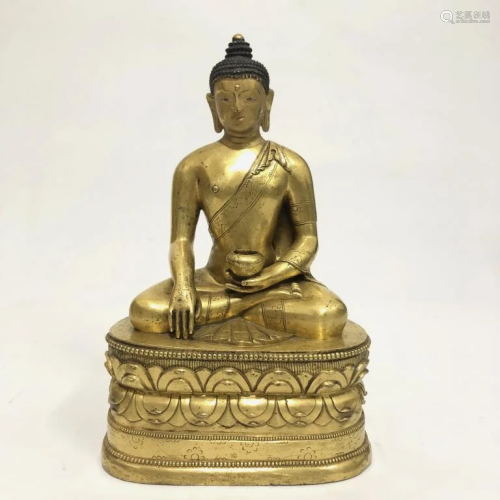 Chinese Gilt Bronze Sakyamuni