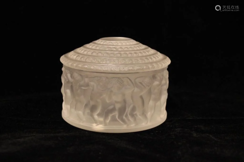 Lalique Powder Box w Cupid, Mark