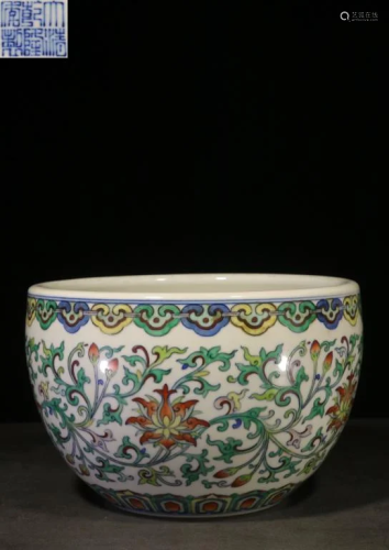 Chinese Doucai Hand Painted Porcelain Jar,Mark