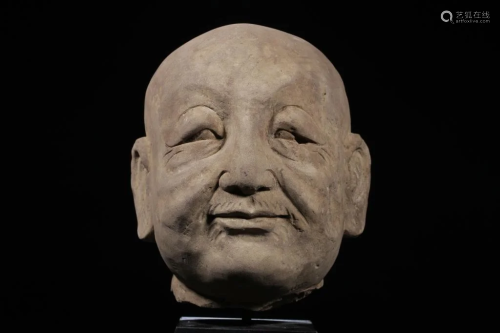 Chinese Stone Carved Portrait Luohan Head