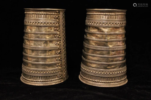 Two Antique 19th.C Silver Bracelet