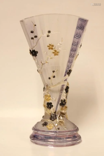 Baccarra Style Art Class Fan Shape Vase