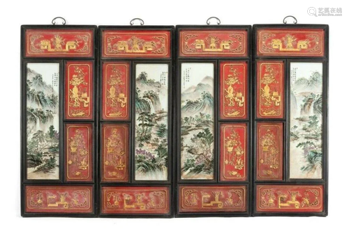 A Set of Four Chinese Porcelain Plaques