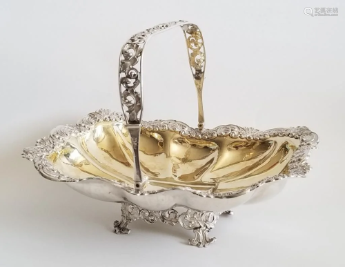 Large 19C Russian Silver Basket