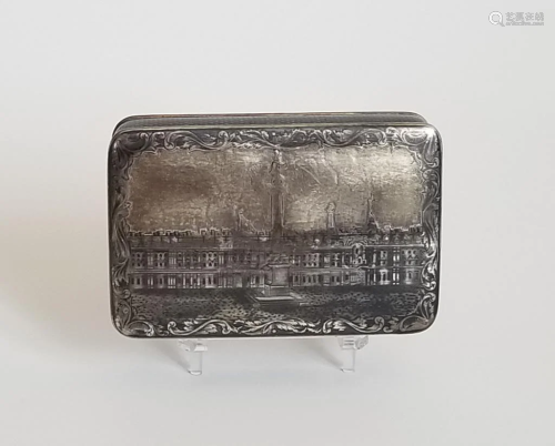 19C Russian Silver Niello Box