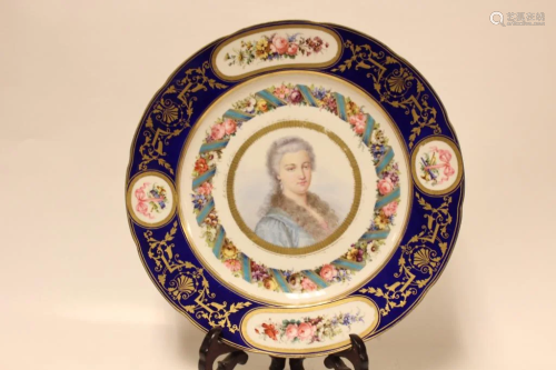 19th.C Serve Portrait Plate