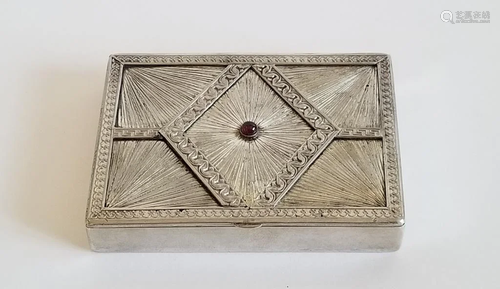 19C Russian Silver Ruby Box