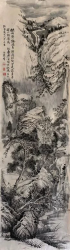 Chinese Ink Color Landscape Painting