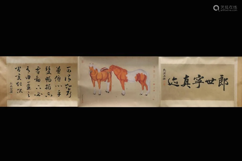 Chinese Ink Color Scroll Painting