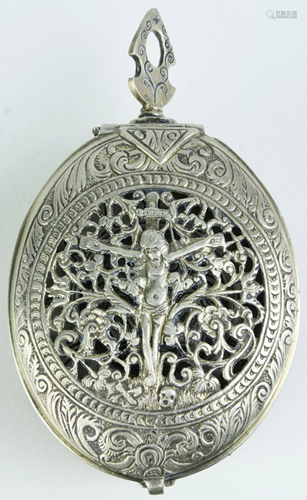 A Russian silver plate watch case