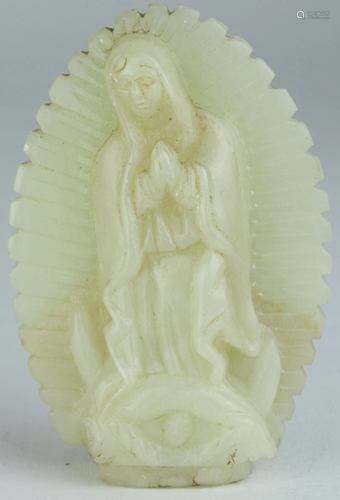 A Chinese Export jadeite figure of the Virin Mary