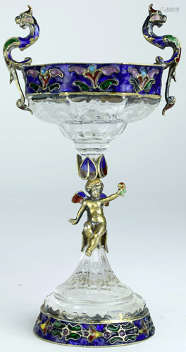 A Viennese style gilt bronze mounted enamel and …