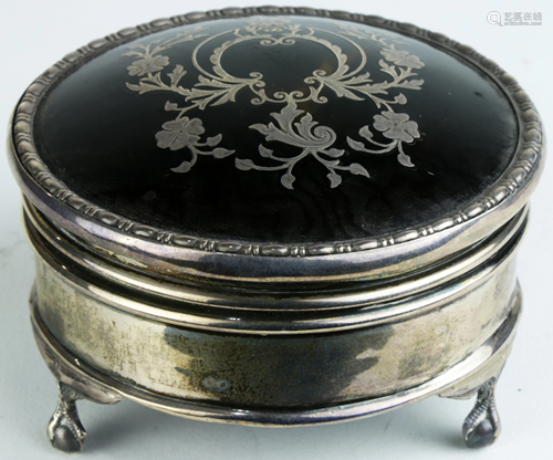 An English sterling jewelry box