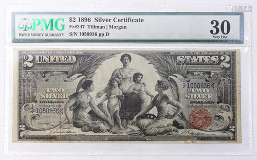 A United States $2 1896 Silver Certificate Educati…