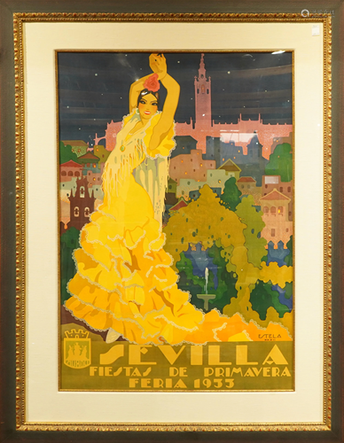 Vintage Travel Poster, Seville