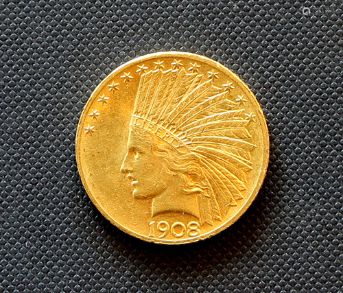 US $10 Gold Eagle 1908s