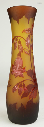 A Galle cameo glass vase