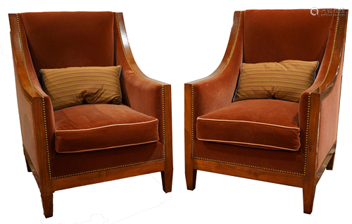 A pair of custom contemporary lounge chairs