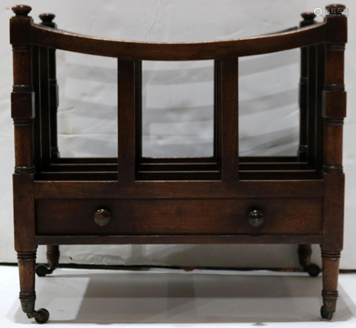 A Regency walnut canterbury