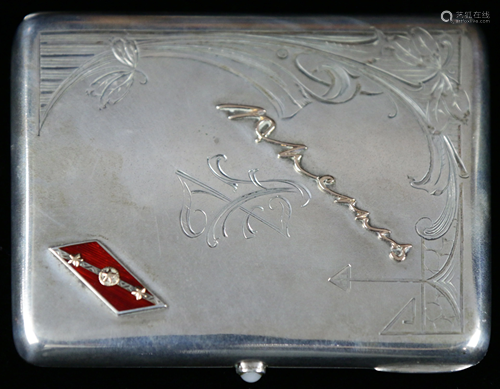 An Art Nouveau applique .875 silver box