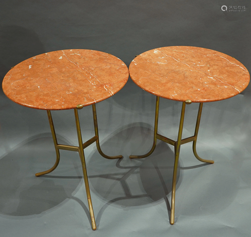 A pair of Hollywood Regency style occastional tables