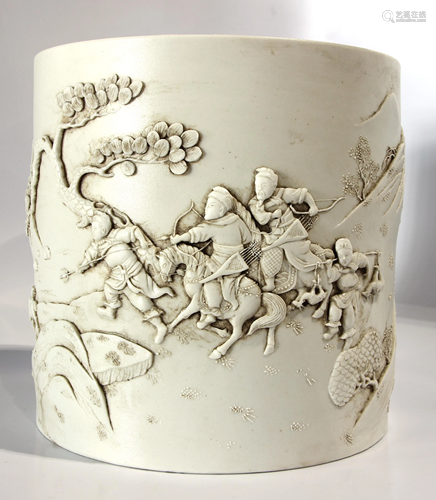 Chinese white glazed porcelain bitong