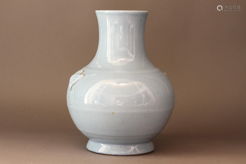 Chinese Sky-Blue-Glazed Zun Vase