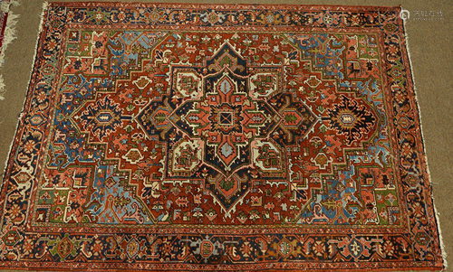 A semi antique Persian Heriz carpet