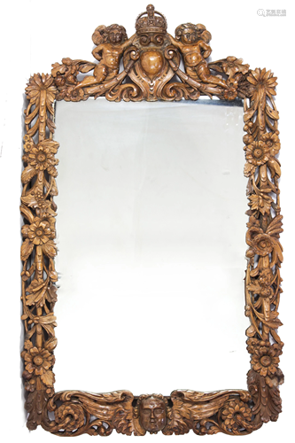 An Italian Renaissance style carved hall mirror