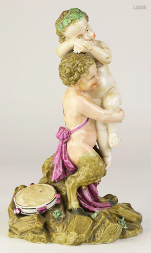 A German porcelain figural Bacchnalian group