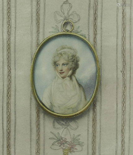 A framed miniature portrait print of Princess Sophia