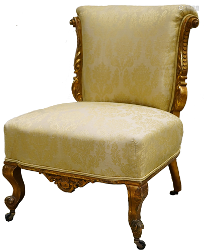 A Victorian slipper chair