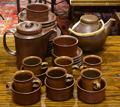 A Heath pottery hot beverage service